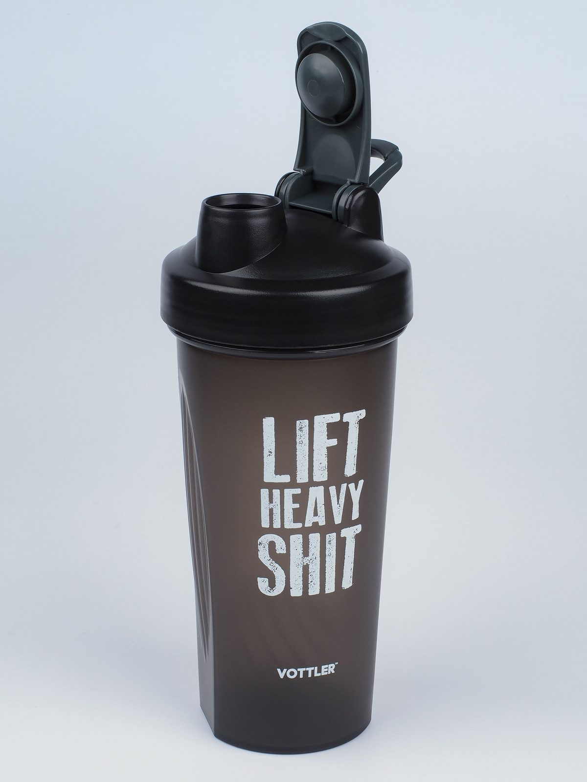 Шейкер VOTTLER 600 мл, черный, принт LIFT HEAVY